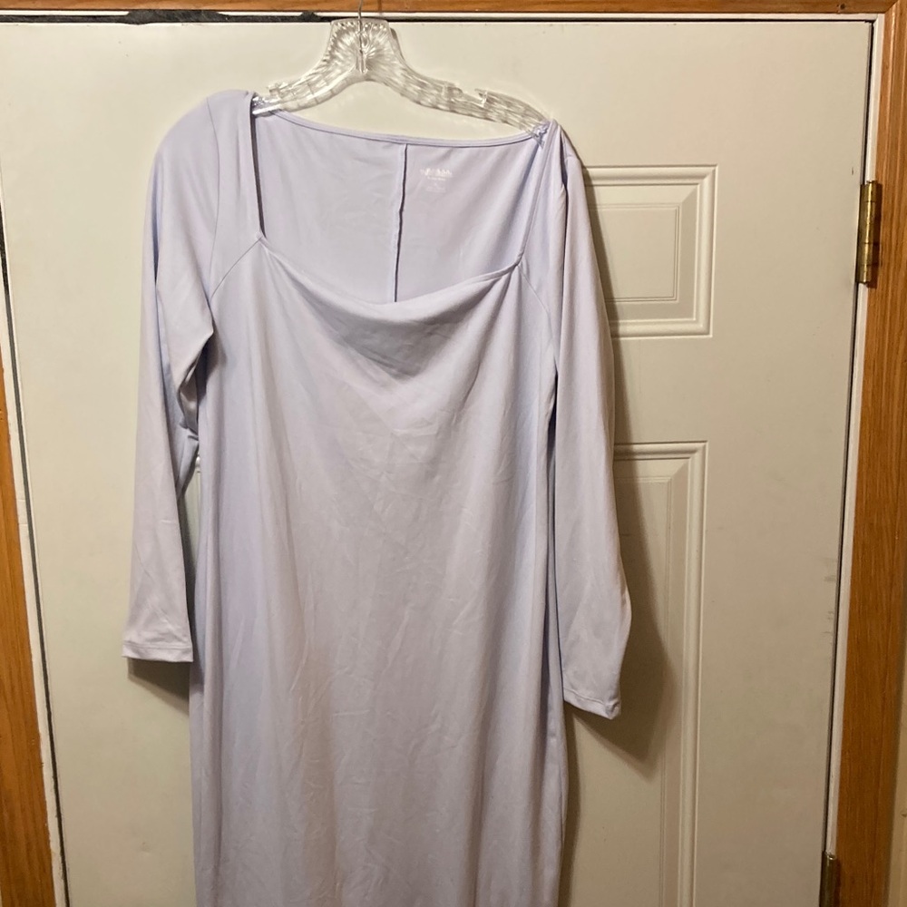 Light Lavender Long Sleeve Shift Dress XL